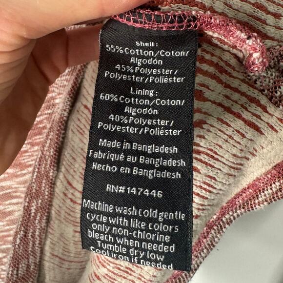 Hang Ten California Women's Surfer Beach Textured Hoodie, Red/White, Size MEDIUM - Picture 5 of 6